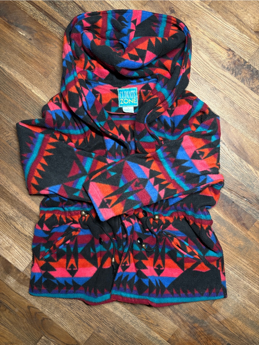 Vintage 90’s Aztec and Tribal Geometric Pattern Fleece Jacket